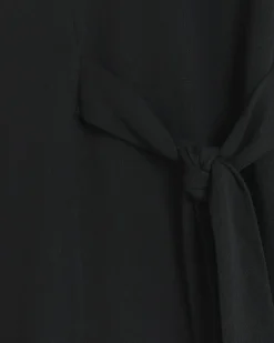 Black Side Tie Sweat Mini Dress