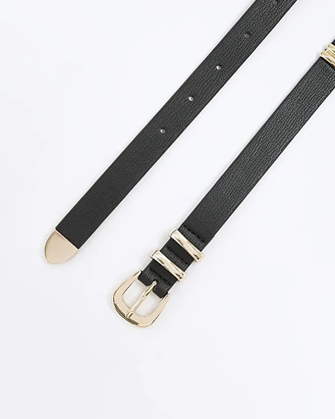 Black skinny belt