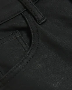 Black skinny bum sculpt coated jeans