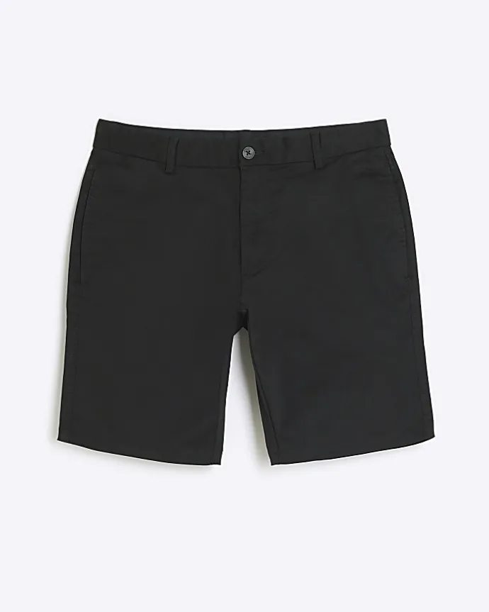 Black skinny fit chino short