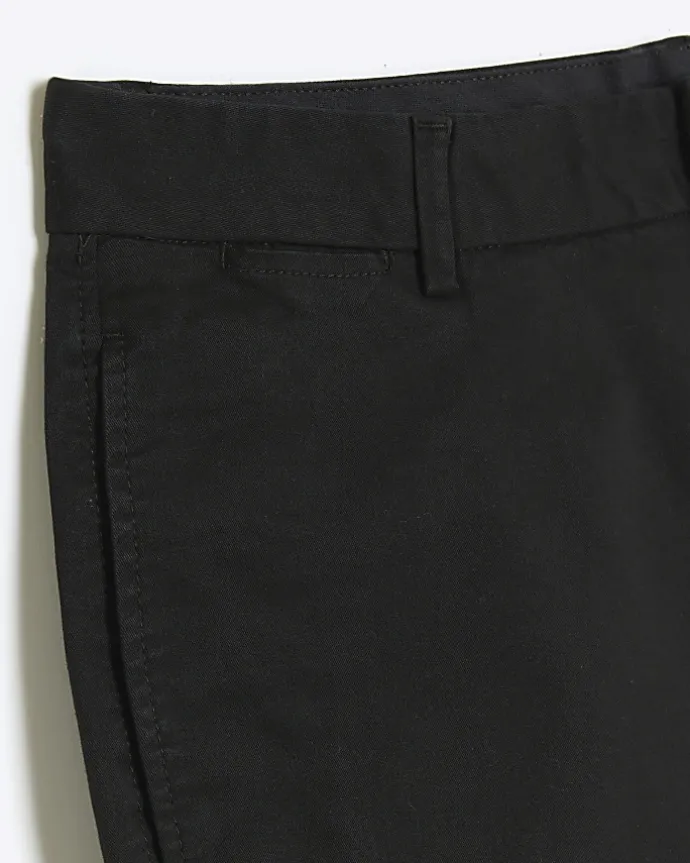 Black skinny fit chino short