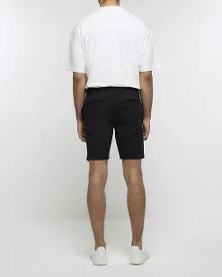 Black skinny fit chino short