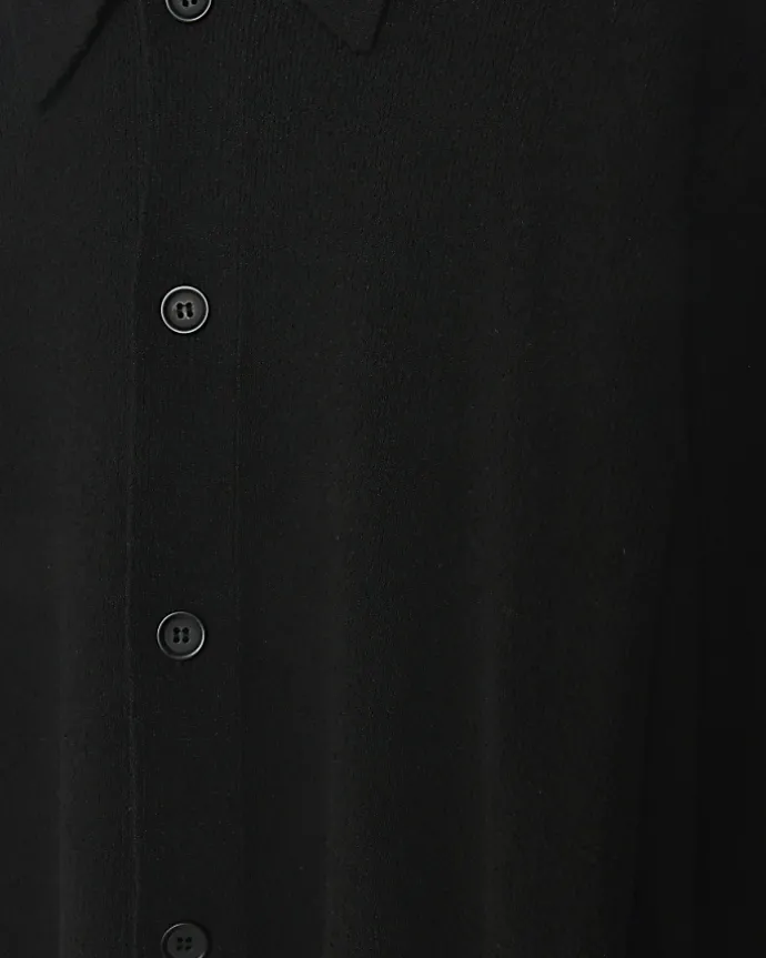 Black slim fit boucle knit cardigan