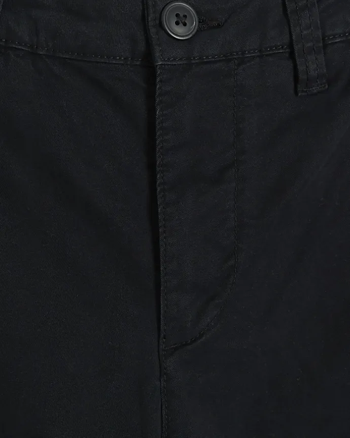 Black slim fit casual chino trousers