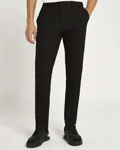 Black slim fit smart trousers