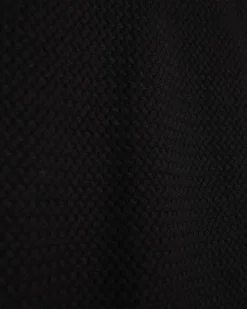 Black slim fit textured knit t-shirt