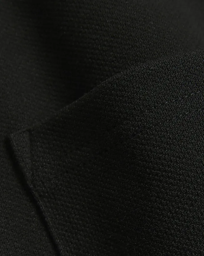 Black slim fit textured zip up sweatshirt