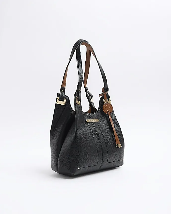 Black slouch small tote bag