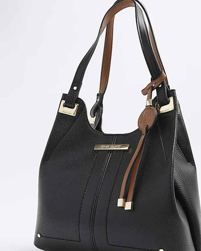 Black slouch small tote bag