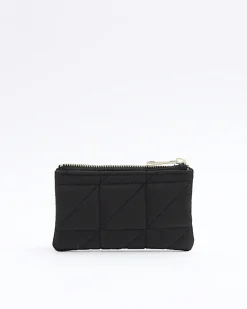 Black soft quilted pouch purse