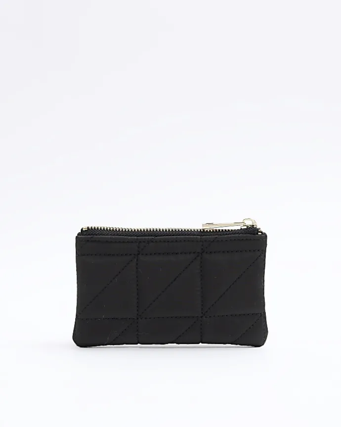 Black soft quilted pouch purse