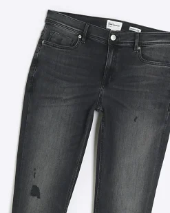 Black spray on super skinny fit ripped jeans