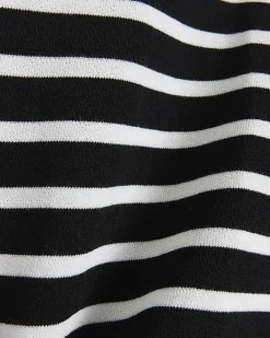 Black stripe crop sweatshirt