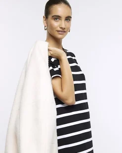 Black stripe t-shirt mini dress