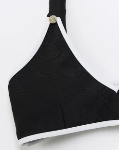 Black Textured Cami Bikini Top