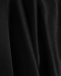 Black tie waist midi skirt