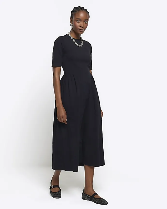 Black T-shirt Midi Dress