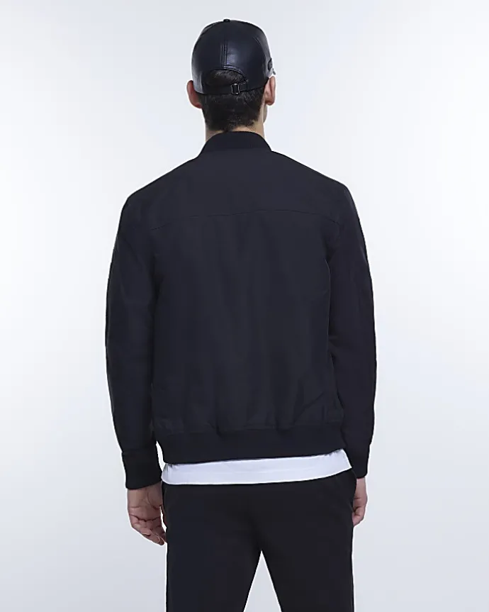 Black zip through bomber jacket