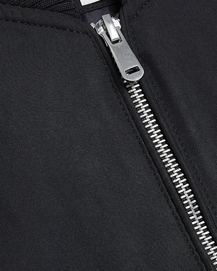 Black zip through bomber jacket