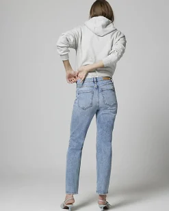 Blue bum sculpt slim straight ripped jeans