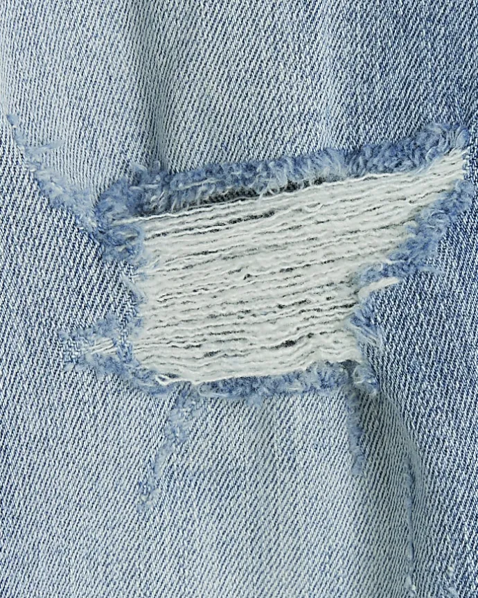 Blue bum sculpt slim straight ripped jeans