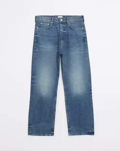 Blue faded baggy jeans