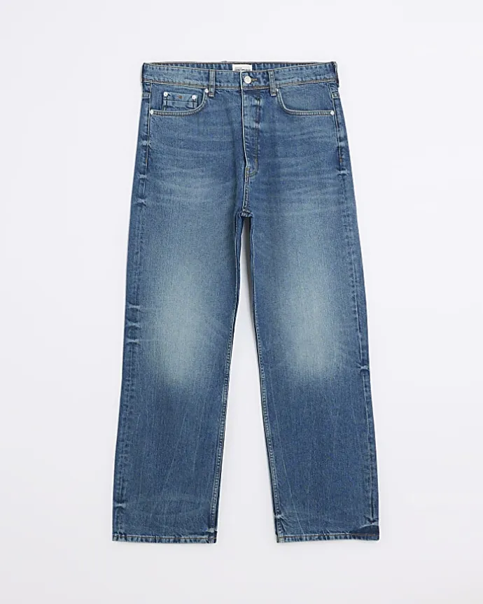 Blue faded baggy jeans