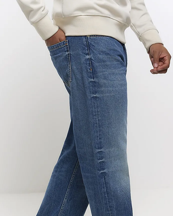 Blue faded baggy jeans
