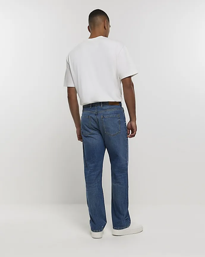 Blue faded baggy jeans