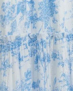Blue floral beach maxi dress