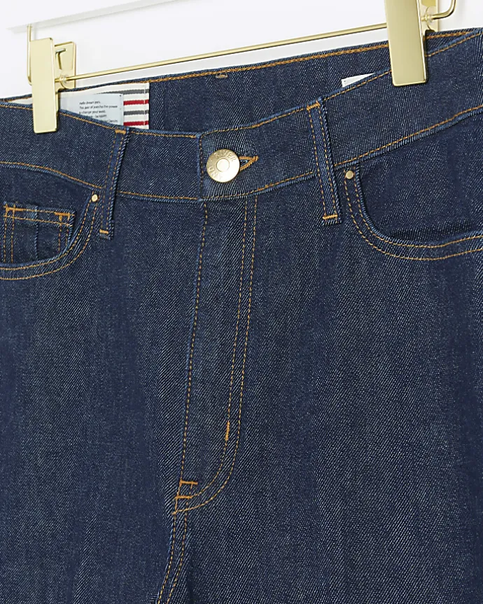 Blue high rise wide leg jeans