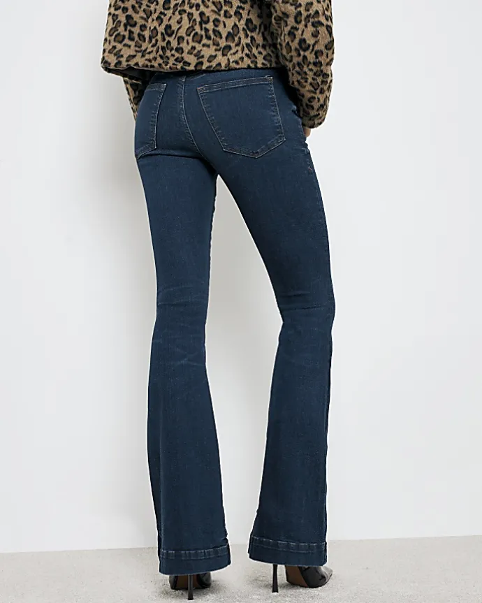 Blue high waist flare jeans