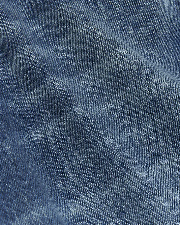 Blue high waist straight leg jeans