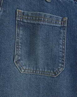 Blue high waisted flare wide fit jeans