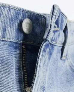 Blue high waisted mom denim shorts