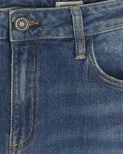 Blue high waisted mom ripped jeans