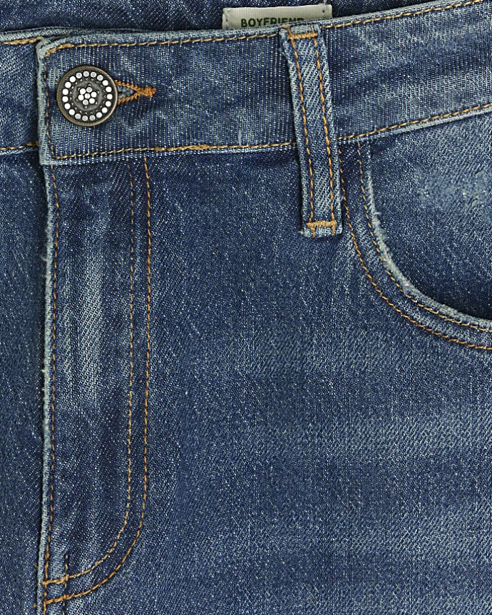 Blue high waisted mom ripped jeans