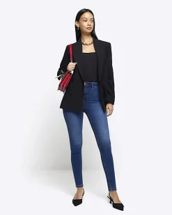 Blue high waisted skinny jeans