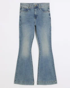 Blue high waisted tummy hold flare jeans