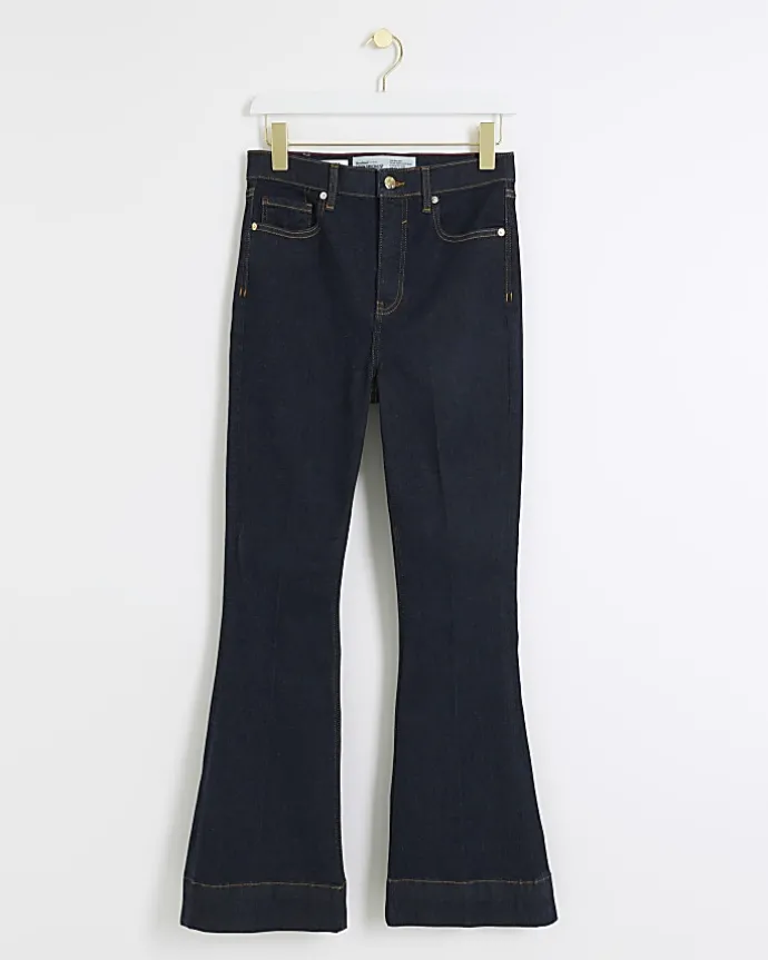 Blue high waisted tummy hold flared jeans