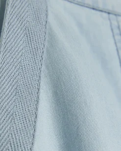 Blue lyocell drawstring shorts