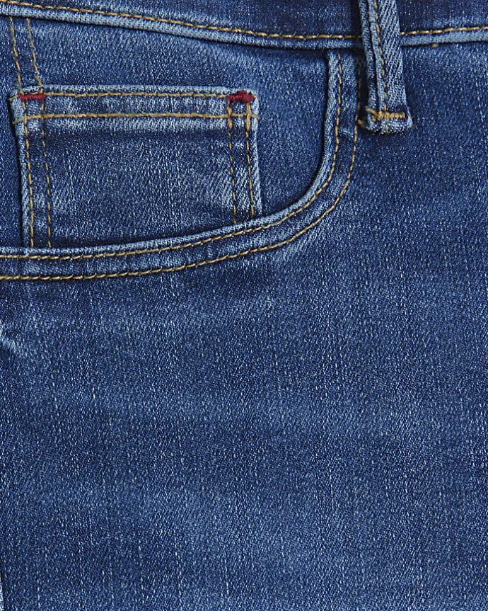 Blue mid rise bum sculpt skinny jeans