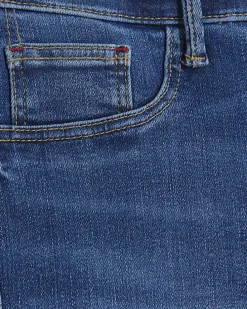 Blue mid rise bum sculpt skinny jeans