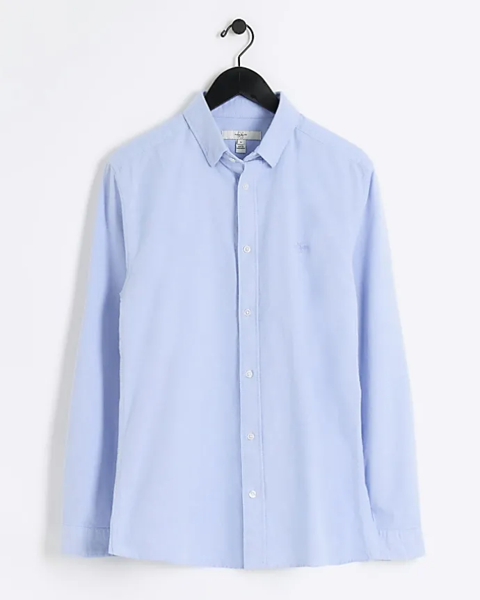 Blue Muscle Fit Oxford Smart Shirt