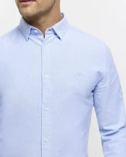 Blue Muscle Fit Oxford Smart Shirt