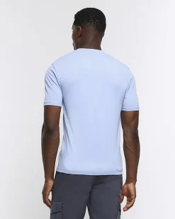 Blue muscle fit t-shirt