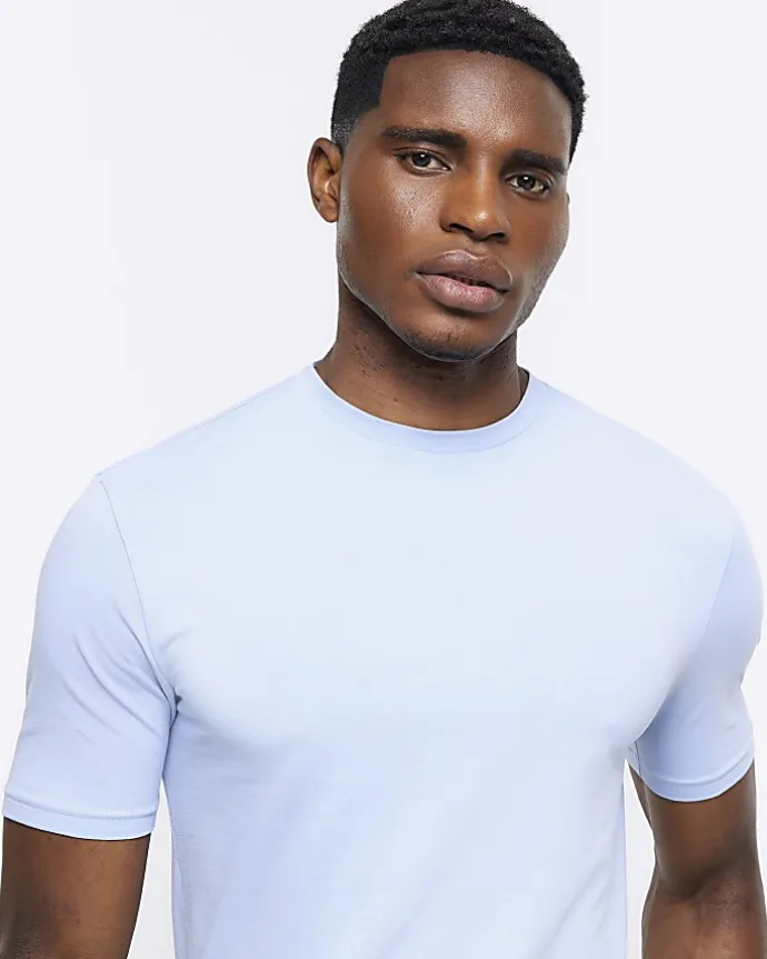 Blue muscle fit t-shirt