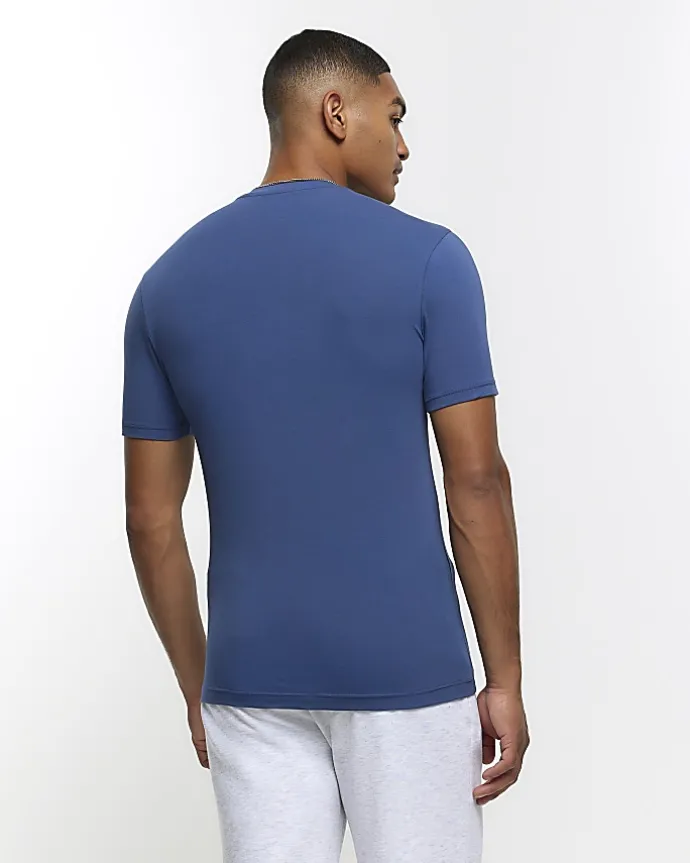 Blue muscle fit t-shirt