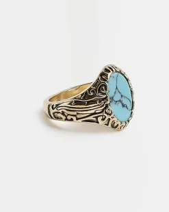 Blue print Pinky Ring