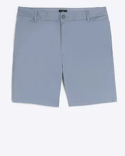 Blue skinny fit chino shorts